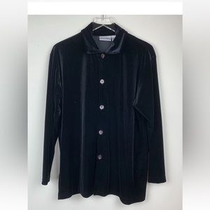 Chico’s Private Edition Velvet Shirt Jacket Size 2